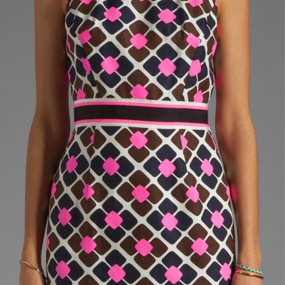 Milly of NY Anna Tile Sheath Dress Neon Pink Size 6 - Picture 4 of 10